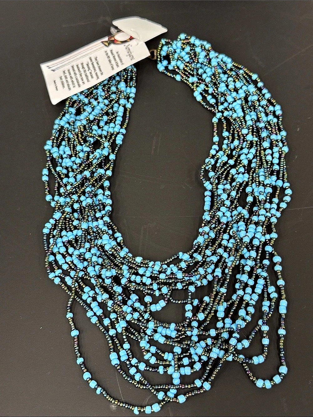 Vintage Namayiana Maasai Women Kenya Multi-Strand Glass Bead Necklace